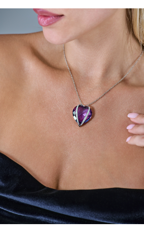 Подвеска Gianni Lazzaro Amethyst Heart & Round Cut Diamonds (40346) №3