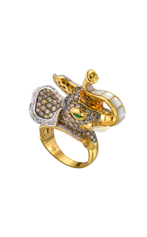Кольцо  Elephant Multi-Gemstone & Yellow Gold (43587) №2