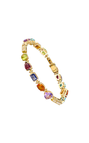 Браслет  в стиле Bvlgari Allegra MultuGemstone Yellow Gold (42185)