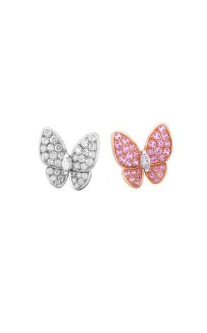 Серьги Van Cleef & Arpels Two Butterfly rose gold, Diamond, Sapphire VCARO3M600 (41916)