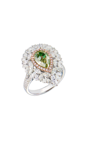 Кольцо RalfDiamonds 2,01 ct Fancy Brownish Greenish Yellow/SI1 & White Multishape Cut Diamonds RDR (41831)