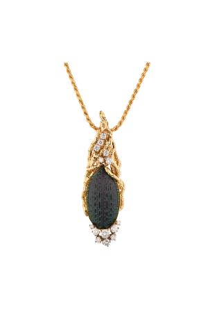 Подвеска Gilbert Albert Scarabey beetle shell & Yellow Gold & Diamonds (40796)