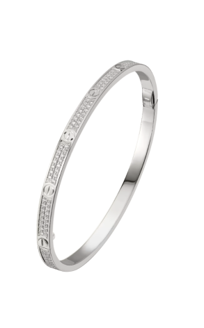 Браслет Cartier Love Small Model Paved Diamonds White Gold N6710817 (36966)