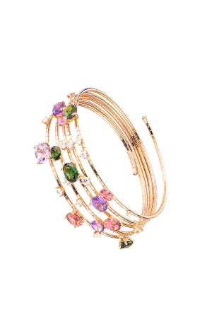 Браслет Mattia Cielo 5 Rows Ring Amethyst & Tourmaline & Diamonds LJWR144P-PM (42594)