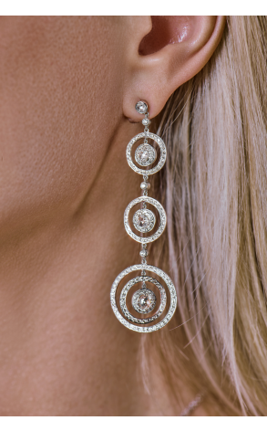 Серьги  Round & Rose Cut Diamonds & White Gold (42488) №3