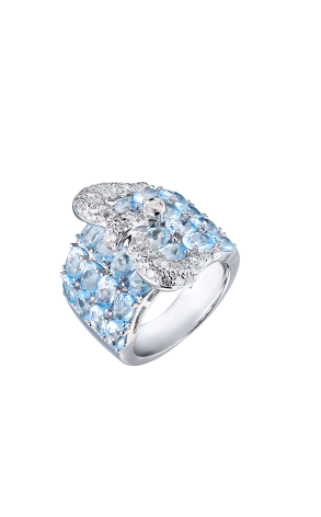 Кольцо Legnazzi Fantasy Aquamarine & Diamond & White Gold (40622)