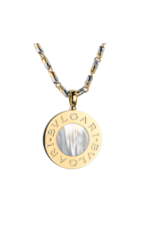 Подвеска Bvlgari Tondo Yellow Gold & Stainless Steel & Onyx & Mother of Pearl (41440)