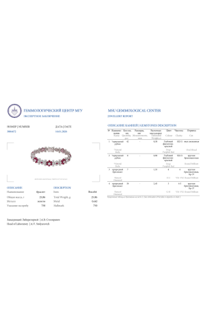 Браслет  Flowers 9,20 ct Natural Ruby & 9,90 ct Diamonds & White Gold (41972) №2