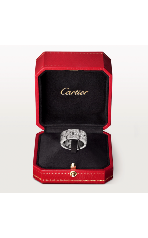 Кольцо Cartier Maillon Panthère Triple Row Half-Paved White Gold (SIZE 51) CRB4127251 (40831) №2