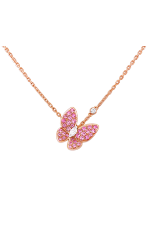 Подвеска Van Cleef & Arpels Two Butterfly rose gold, Diamond, Sapphire VCARO3M200 (41915)
