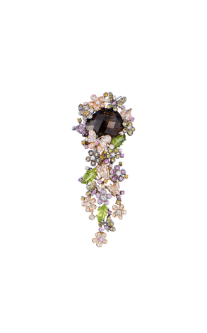 Брошь  Smoky Quartz with Multi Gem Surround (42749)