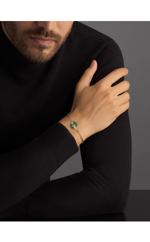 Браслет Bvlgari Rose gold & Malachite & Diamond (SIZE S/M) 357564 (41209) №4