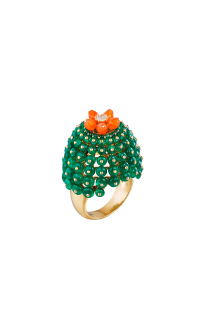Кольцо Cartier Cactus de Emerald Beads, 1 Diamond H4323300 (42181)
