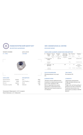 Кольцо  4,70 ct G/VS1 Round Cut Diamonds & Blue Sapphire (40129) №2