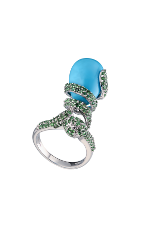 Комплект  Chrysolites & Turquoise White Gold в стиле De Grisogono (38019) №4