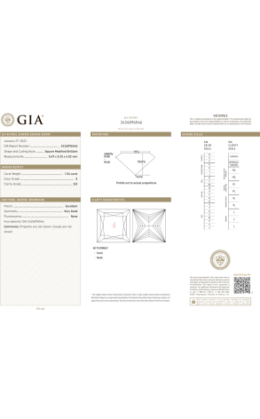 Подвеска GIA 1,04 ct E/SI2 Square Cut Diamond & White Gold (42188) №2
