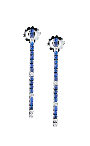 Серьги Gianni Lazzaro White Gold Diamonds & Deep Blue Sapphire (36807)