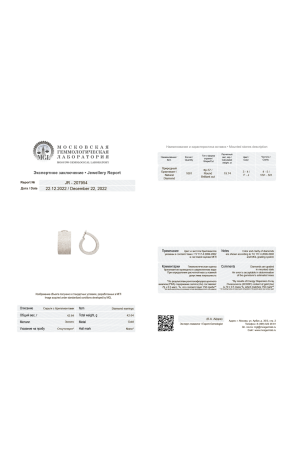 Серьги Garbo 19,8 сt F/VS1 White Gold Diamonds (36767) №3