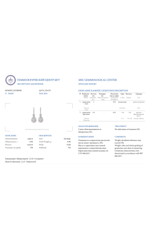 Серьги RalfDiamonds Natural Topaz 6.70 ct & Natural Diamond 0.55 ct RDE (37811) №2