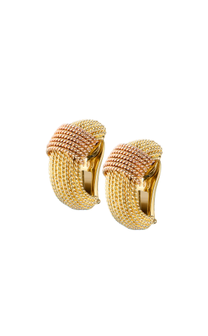 Серьги Roberto Coin Oro Classic Yellow & Rose Gold Wide Half-Hoop (41396)