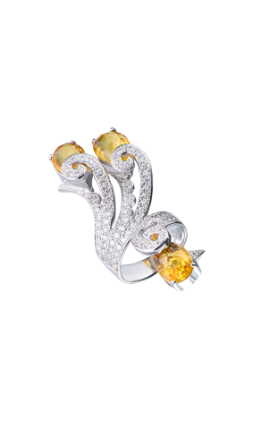 Кольцо RalfDiamonds 1,60 ct Natural Diamonds & 8,40 ct Natural Strong Orange Citrine (42532)
