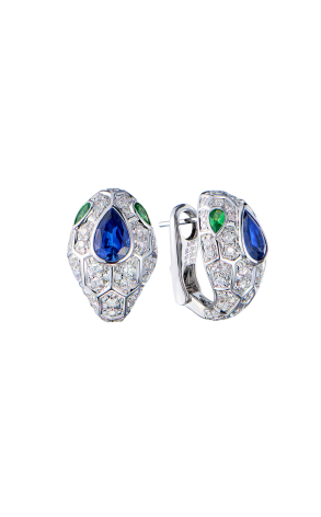 Серьги  в стиле Serpenti от Bulgari Royal Blue 2.02 Natural Sapphire (42487)