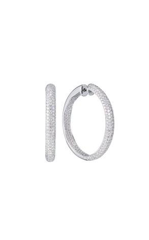 Серьги  6,10 ct G/VS2 Round Cut Diamonds Hoop (43003)
