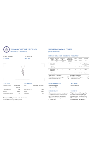 Подвеска  0,69 ct Baguette & Round Diamonds & White Gold (40618) №2