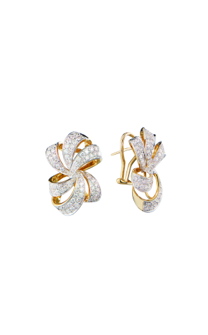 Серьги  Yellow Gold & 1,56 ct Diamonds Bow (42853)
