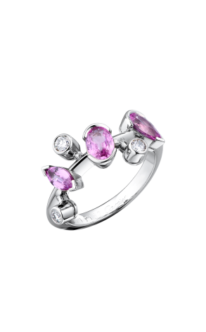 Кольцо Cartier Meli Melo Pink Sapphire & Diamonds Platinum (40841)