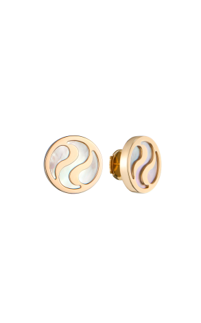 Пусеты Bvlgari Optical Illusion Collection Yellow Gold & Mother of Pearl (43783)