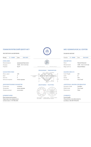 Кольцо RalfDiamonds 4.01 ct D/VS2 Round Diamond White Gold RDR (36710) №2