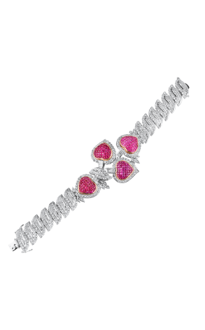 Браслет Vasily Konovalenko Ruby Hearts & Diamonds White Gold (36314) №2