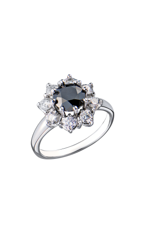 Кольцо  1,10 ct Black & 1,25 ct White Diamonds & White Gold (43476)