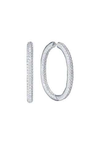 Серьги  9,20 ct G/SI1 Round Cut Diamonds & White Gold Hoop (42695)