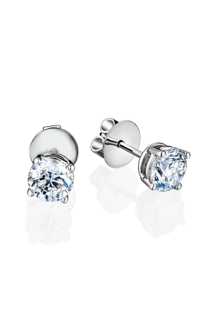 Пусеты  0.60 ct G/SI2 - 0.61 ct J/VS1 Round Cut Diamonds (37949)