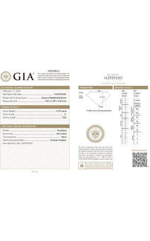 Серьги Albedo 0.70 ct E/VS1 - 0.70 ct E/VS2 Square Brilliant (37864) №4