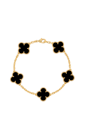 Браслет Van Cleef & Arpels Vintage Alhambra 5 Motifs Yellow Gold Onyx VCARA41300 (41480)