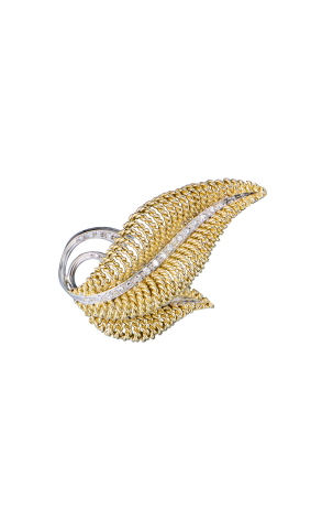 Брошь  Yellow Gold & Diamonds Leaf (42515)