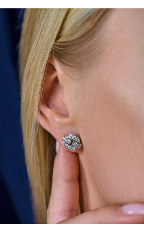 Пусеты Cartier Himalia Diamonds & White Gold Stud Earrings (40210) №2