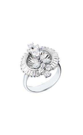 Кольцо  2,01 ct Round, Baguette, Marquise, Pear Cut Diamonds & White Gold (42539)