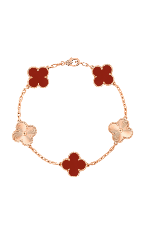 Браслет Van Cleef & Arpels Vintage Alhambra 5 motifs Carnelian VCARP7RP00 (36903)
