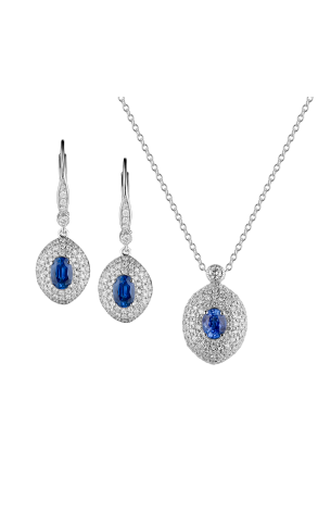 Комплект Gianni Lazzaro Diamonds & Sapphire White Gold (38075)