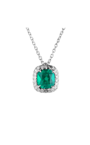 Подвеска  0,84 ct Natural Emerald Cushion & 0,20 ct Diamonds (40595) №2