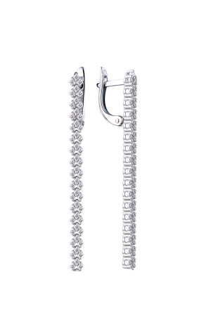 Серьги ЭПЛ Якутские Бриллианты 0.95 сt Round Cut Diamonds & White Gold (38199)