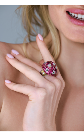 Кольцо  The Shrooms Rubies & Diamonds & White Gold (40178) №2