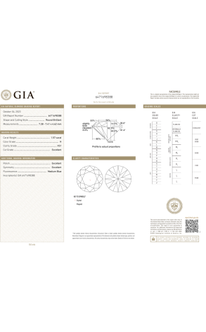 Пусеты GIA 1,50 ct H/VS1 - 1,57 ct H/VS1 Round Diamonds (37737) №3