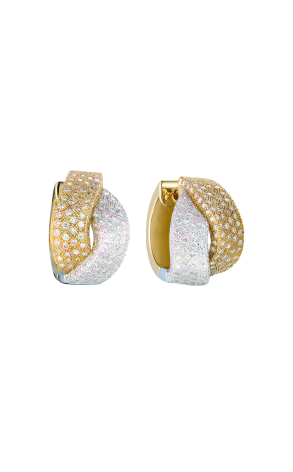 Серьги  1,15 ct Diamonds & Yellow & White Gold (41671)