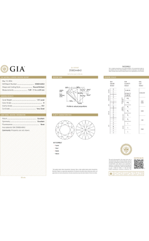 Пусеты GIA 1,50 H/VS1 - 1,51 ct H/VS1 Round Cut Diamonds (43881) №3