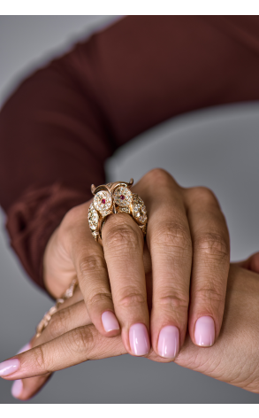 Кольцо Como Milano Owl Rose Gold & Diamonds (42666) №2